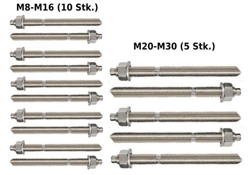 Ankerstangen set m30 - set, m8-m30